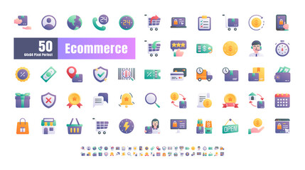 64x64 Pixel Perfect of Ecommerce Online Shopping Delivery. Flat Gradient Color Icons Vector. for Website, Application, Printing, Document, Poster Design, etc.