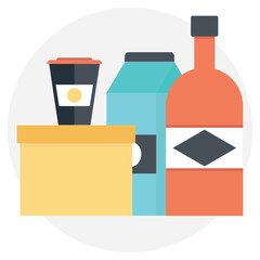Product packaging flat vector design. Vector bottles with packaging labels 