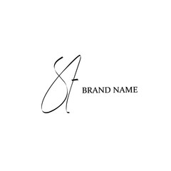 Initial ST beauty monogram and elegant logo design