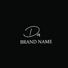 Initial DA beauty monogram and elegant logo design