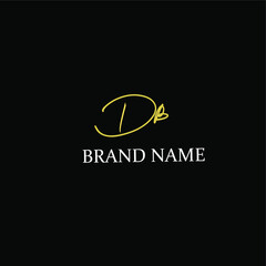 Initial BD beauty monogram and elegant logo design