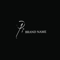 Obraz premium Initial PI beauty monogram and elegant logo design