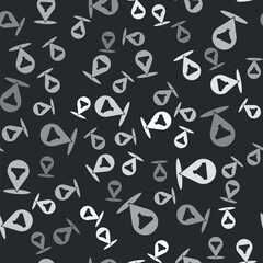 Fototapeta premium Grey Location with sales funnel icon isolated seamless pattern on black background. Infographic template. Vector Illustration.