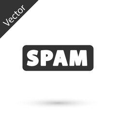 Grey Spam icon isolated on white background. Vector.