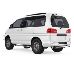 White Minibus Isolated