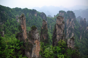 Naklejka premium China, Avatar Mountains, tianjin, rock, landscape 