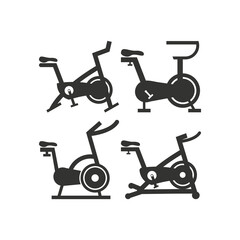 Stationary bike icon design template vector isolated illustration
