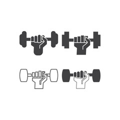 Dumbbell icon design template vector isolated illustration