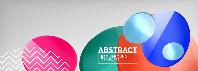 Abstract glossy round shapes vector background. Vector futuristic illustration for covers, banners, flyers and posters and other