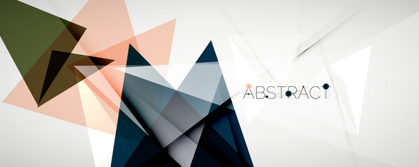 Obraz premium Geometric abstract background. Color triangle shapes. Vector illustration for covers, banners, flyers and posters and other designs
