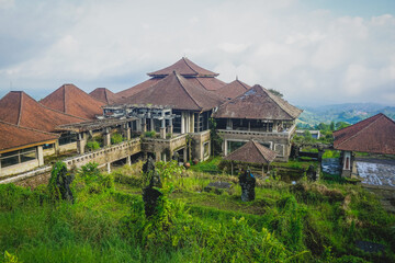 Fototapeta na wymiar Abandoned hotel on Bali island in Indonesia