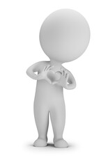 3d small people - heart shaped hands