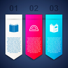 Fototapeta premium Set Open book, Protractor grid and . Business infographic template. Vector.