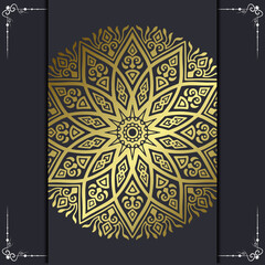 Mandala template with elegant, classic elements. Great for invitation, flyer, menu, brochure, background Premium Vector