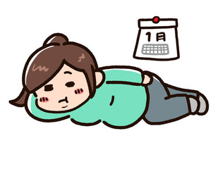 正月太りの女性