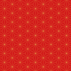 麻の葉模様　赤×黄　3