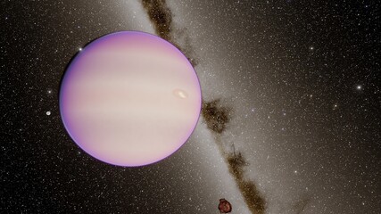 Planets and galaxy, science fiction wallpaper. Beauty of deep space. Billions of galaxy in the universe Cosmic art background 3d render
