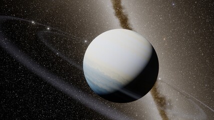 Planets and galaxy, science fiction wallpaper. Beauty of deep space. Billions of galaxy in the universe Cosmic art background 3d render
