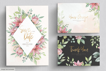 floral wedding card set 