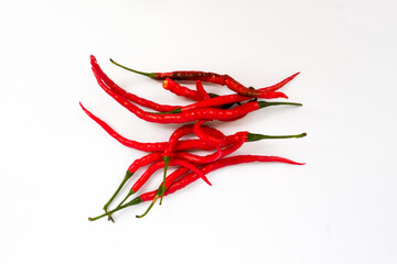 red hot chili peppers on white background