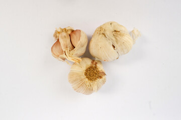 garlic on white background