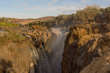 Fototapeta na wymiar The Epupa Falls of the Kunene River on the border between Angola and Namibia