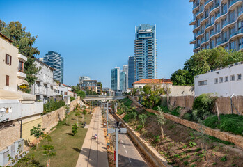 Newly open Train Track Park (Park Hamesila in Hebrew) in Tel Aviv. It's named for the first railway...