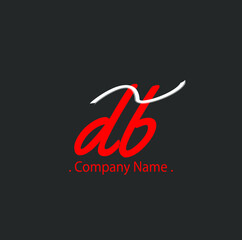 D B DB Initial handwriting or handwritten logo for identity