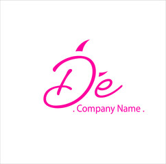 D E DE Initial handwriting or handwritten logo for identity