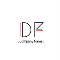 D F DF Initial handwriting or handwritten logo for identity