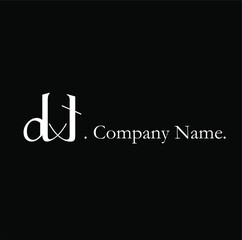 D T DT Initial handwriting or handwritten logo for identity