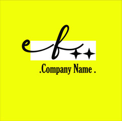E F EF Initial handwriting or handwritten logo for identity