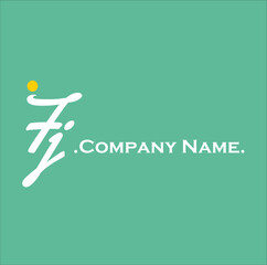 F J FJ Initial handwriting or handwritten logo for identity
