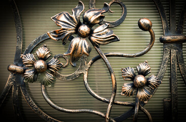 Metal gates with decorative elements. Forged Products