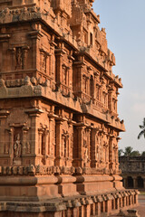 Fototapeta premium Temple de Gangakondacholapuram au soleil couchant, Inde du Sud
