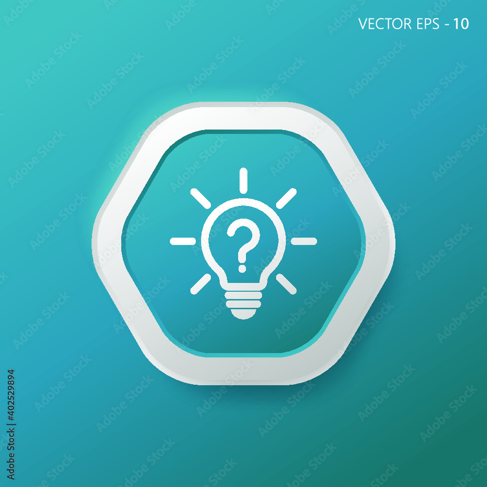 Poster problem solution icon on hexagon blue internet button original illustration