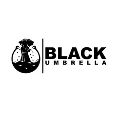 Black Umbrella Logo Design Vector