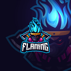 Flaming esport gaming logo template