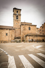 Parish church of San Leonardo Abad in San Leonardo de Yague town, province of Soria, Castile and...