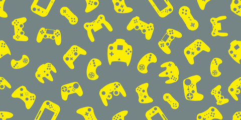 Video game controller gamepad background Gadgets and devices seamless pattern 