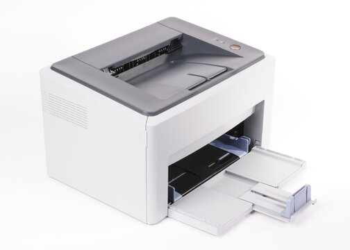 Multifunctional Office Printer On White Background