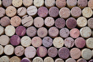Background texture with different wine corks