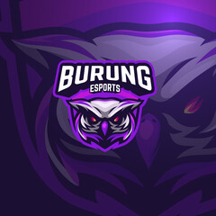 Owl esport gaming logo template © amrikhsn