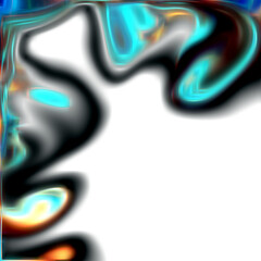 Green black corner, fluid texture, abstract background with smoke