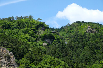 春の山形の立石寺（山寺）の風景
