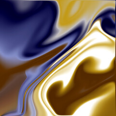 Blue yellow waves, curtain, abstract background with waves