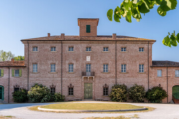 Villa Torlonia Building, inside of Public Park Poesia Pascoli in San Mauro, Forli Cesena, Emilia...