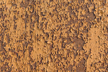 Old paint on the surface. Peeling, cracks. Color - Laser, Hue Yellow.