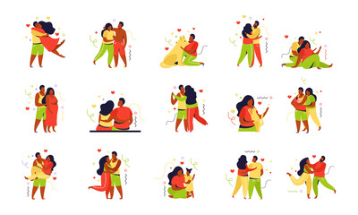 Hug Day Icon Set