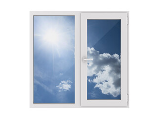 closed window on white background. Isolated 3D illustration